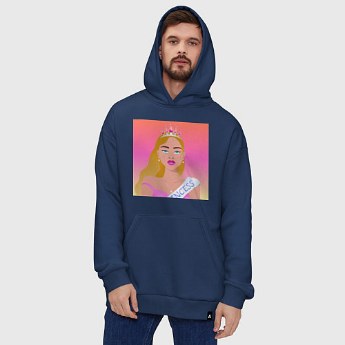 Худи оверсайз Принцесса с выпускного / Тёмно-синий – фото 4