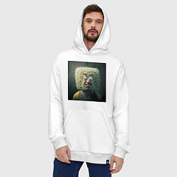 Толстовка-худи оверсайз Человек-квадратная голова, цвет: белый — фото 2