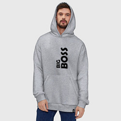 Толстовка-худи оверсайз BIG BOSS - темная, цвет: меланж — фото 2