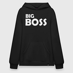 Толстовка-худи оверсайз Большой босс - светлая, цвет: черный