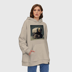 Толстовка-худи оверсайз Видео жучок, цвет: миндальный — фото 2