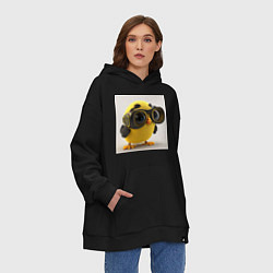 Толстовка-худи оверсайз Солнечный цыпленок, цвет: черный — фото 2