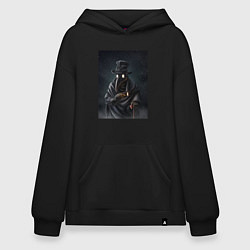 Толстовка-худи оверсайз Чумной доктор в Средневековье, цвет: черный