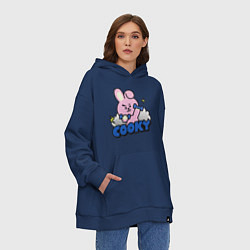 Толстовка-худи оверсайз Cooky BT21 Jungkook, цвет: тёмно-синий — фото 2