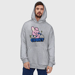 Толстовка-худи оверсайз Cooky BT21 Jungkook, цвет: меланж — фото 2