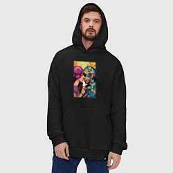 Толстовка-худи оверсайз Неземная любовь - нейросеть - art, цвет: черный — фото 2