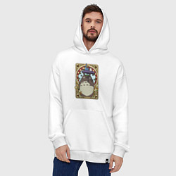 Толстовка-худи оверсайз Totoro card, цвет: белый — фото 2