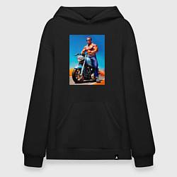 Худи оверсайз Arnold Schwarzenegger on a motorcycle -neural netw