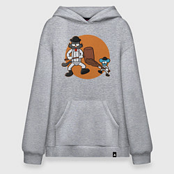 Толстовка-худи оверсайз Шоу Щекотки и Царапки, цвет: меланж