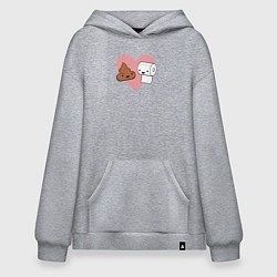 Толстовка-худи оверсайз Кака и бумага, цвет: меланж