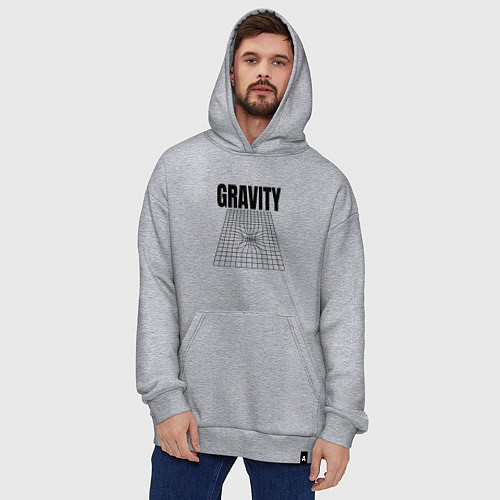 Худи оверсайз Gravity и пространственная сетка / Меланж – фото 4