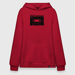 Толстовка-худи оверсайз Old school music, цвет: красный