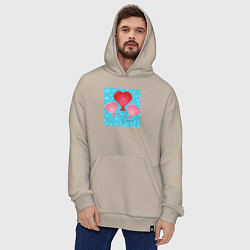 Толстовка-худи оверсайз Сердечки воздушные, цвет: миндальный — фото 2