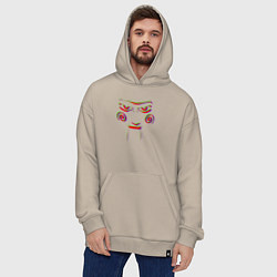 Толстовка-худи оверсайз Saw face, цвет: миндальный — фото 2