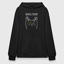 Толстовка-худи оверсайз Burzum rock cat, цвет: черный