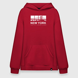 Толстовка-худи оверсайз Нью-Йорк Сити, цвет: красный