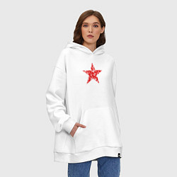 Толстовка-худи оверсайз Star USSR, цвет: белый — фото 2