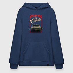 Толстовка-худи оверсайз Классика автомобиль Chevrolet Impala, цвет: тёмно-синий