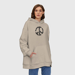 Толстовка-худи оверсайз Puzzle peace, цвет: миндальный — фото 2