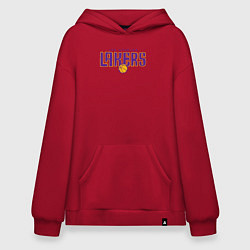 Толстовка-худи оверсайз Team Lakers, цвет: красный