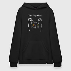 Толстовка-худи оверсайз Three Days Grace rock cat, цвет: черный