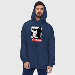 Толстовка-худи оверсайз Obey Khabib, цвет: тёмно-синий — фото 2