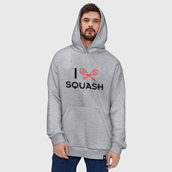 Толстовка-худи оверсайз I Love Squash, цвет: меланж — фото 2