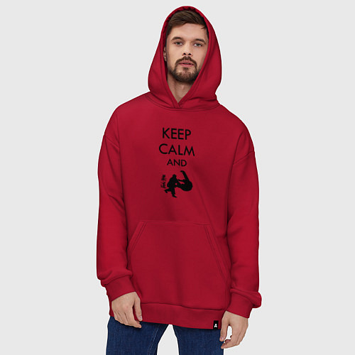 Худи оверсайз Keep calm and judo / Красный – фото 4