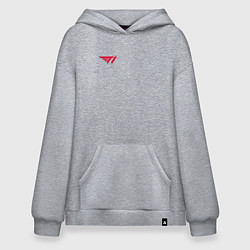 Толстовка-худи оверсайз T1 red, цвет: меланж