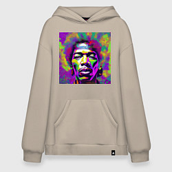 Худи оверсайз Jimi Hendrix in color Glitch Art