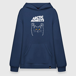 Толстовка-худи оверсайз Arctic Monkeys rock cat, цвет: тёмно-синий
