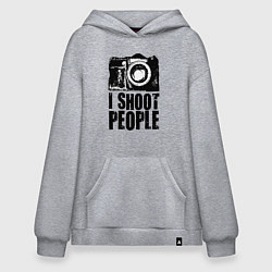 Толстовка-худи оверсайз Shoot photographer, цвет: меланж