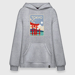 Толстовка-худи оверсайз Tokyo - japan, цвет: меланж