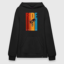 Толстовка-худи оверсайз MTB - ride, цвет: черный