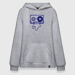 Толстовка-худи оверсайз Music cassette, цвет: меланж