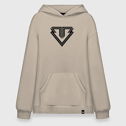 Толстовка-худи оверсайз Big bang black emblem, цвет: миндальный