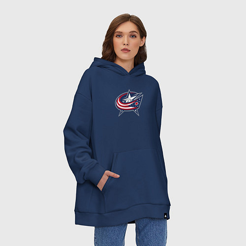 Худи оверсайз Columbus blue jackets - hockey team - emblem / Тёмно-синий – фото 3