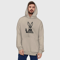 Толстовка-худи оверсайз Stay cool rabbit, цвет: миндальный — фото 2