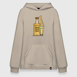 Толстовка-худи оверсайз Текила с лаймом, цвет: миндальный