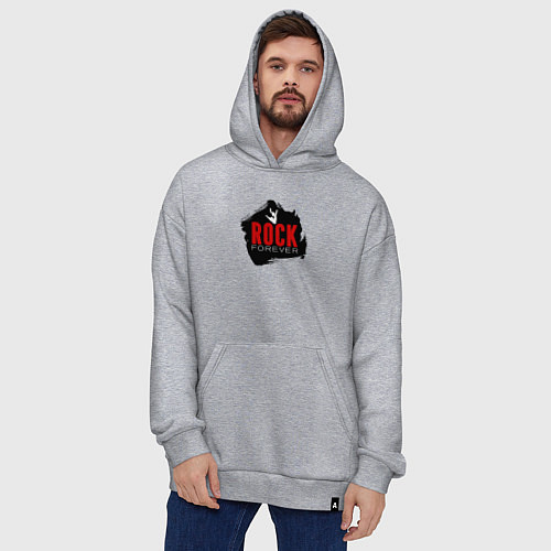 Худи оверсайз Rock forever / Меланж – фото 4