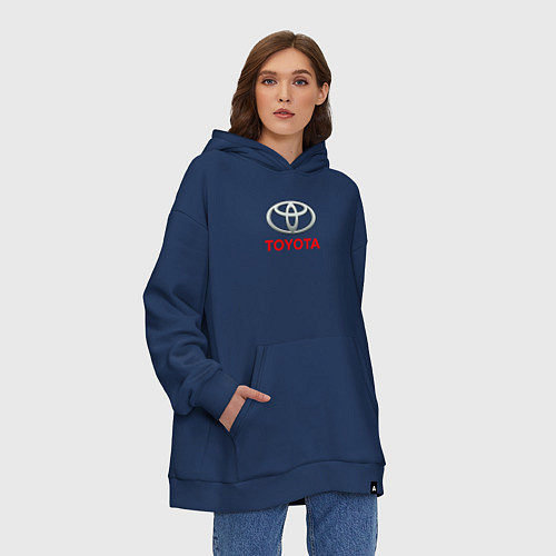 Худи оверсайз Toyota sport auto brend / Тёмно-синий – фото 3