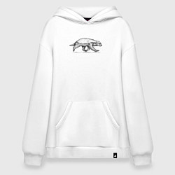 Толстовка-худи оверсайз Медоед спешит, цвет: белый