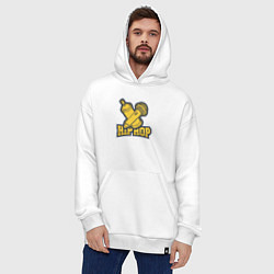 Толстовка-худи оверсайз Hip hop style, цвет: белый — фото 2