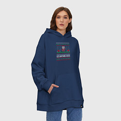 Толстовка-худи оверсайз Ugly lawn mowing sweater, цвет: тёмно-синий — фото 2