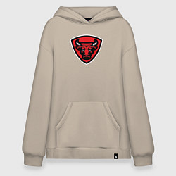Толстовка-худи оверсайз Bull shield, цвет: миндальный