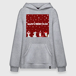 Худи оверсайз Новогодние ламы в шапочках