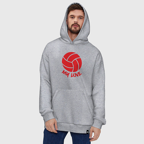 Худи оверсайз Volleyball my love / Меланж – фото 4