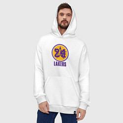 Толстовка-худи оверсайз 24 Lakers, цвет: белый — фото 2