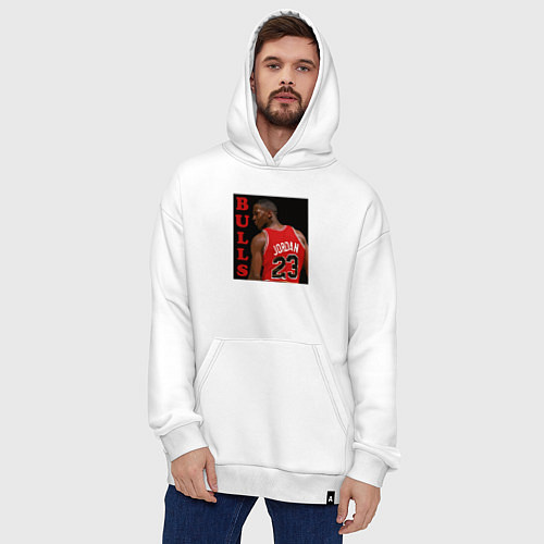 Худи оверсайз Bulls Jordan / Белый – фото 4