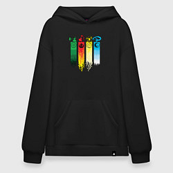 Толстовка-худи оверсайз Аватар стихии, цвет: черный